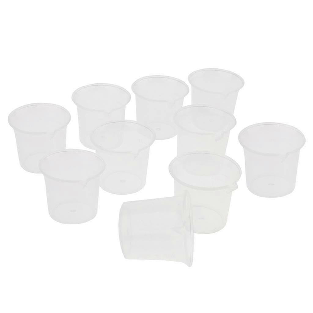 10 Stück 25 ml Kunststoff Graduierte Labormessbecher