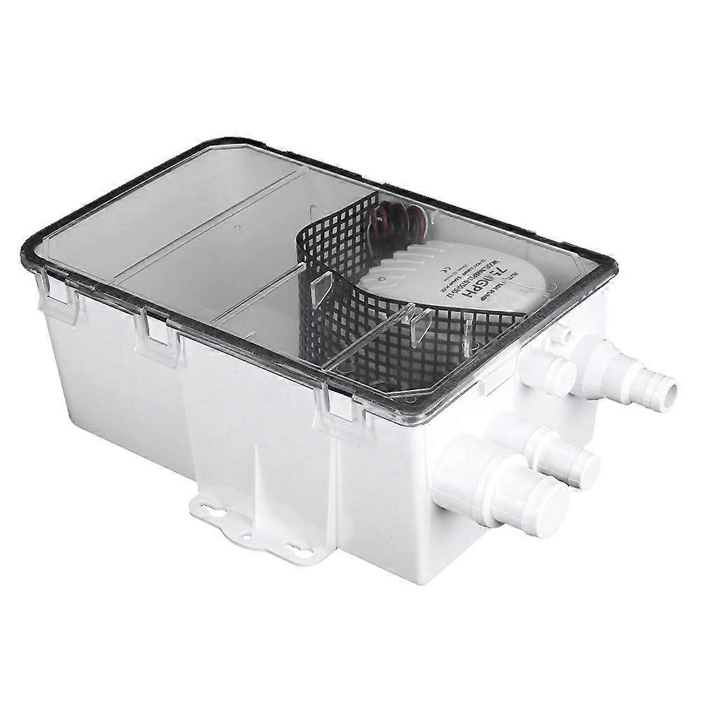 Marine Shower Pump 12V 750GPH Submersible Sump Pump for Boat RV Bilge with Drain Box and Multiple Connections
