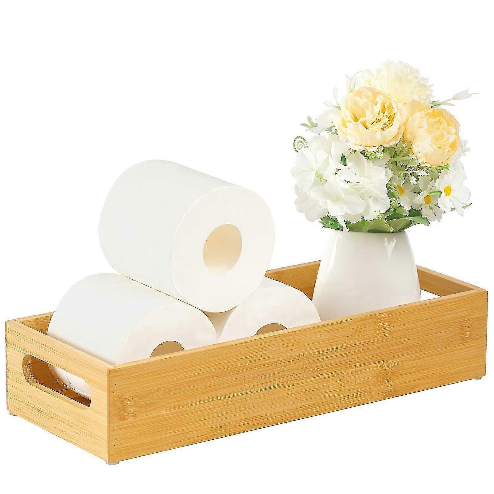 Bandeja de inodoro de bambú 14.9x5.9 pulgadas