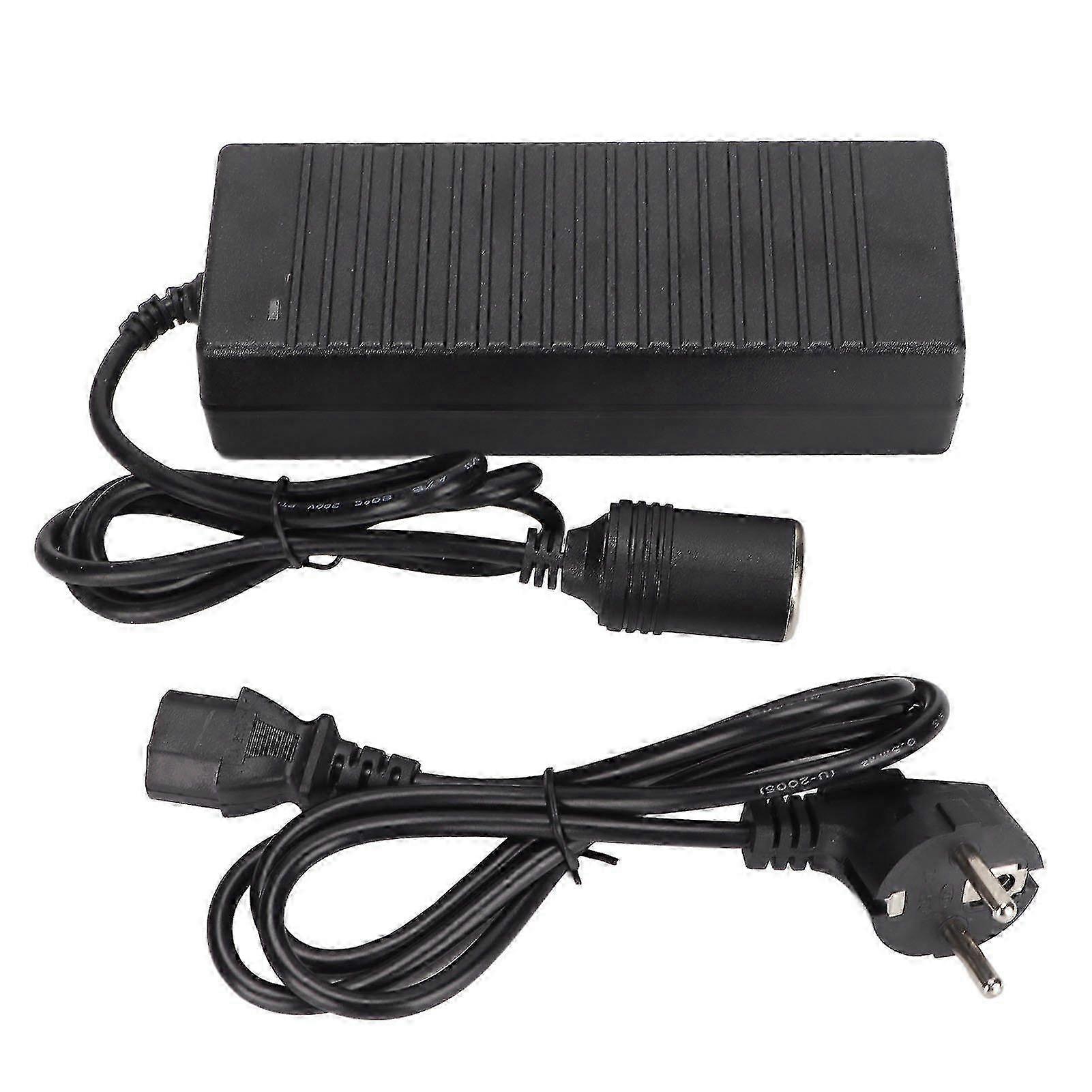 8A AC to DC Power Adapter for Car Cigarette Lighter Socket, Converts 100-240V to 12V DC, Compatible with Car Vacuum Cleaner and Tire Inflator, EU Plug