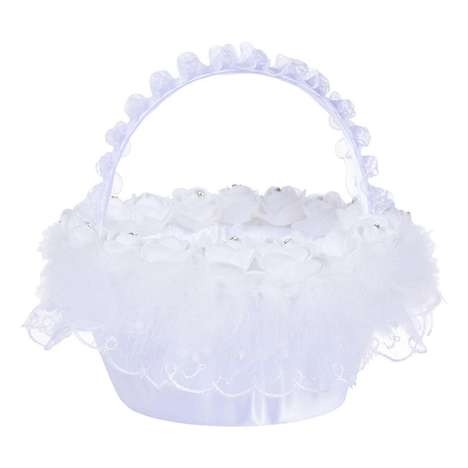 סל רומנטי לילדת פרחים סל אחסון ממתקים לאירועי טקס תפאורה