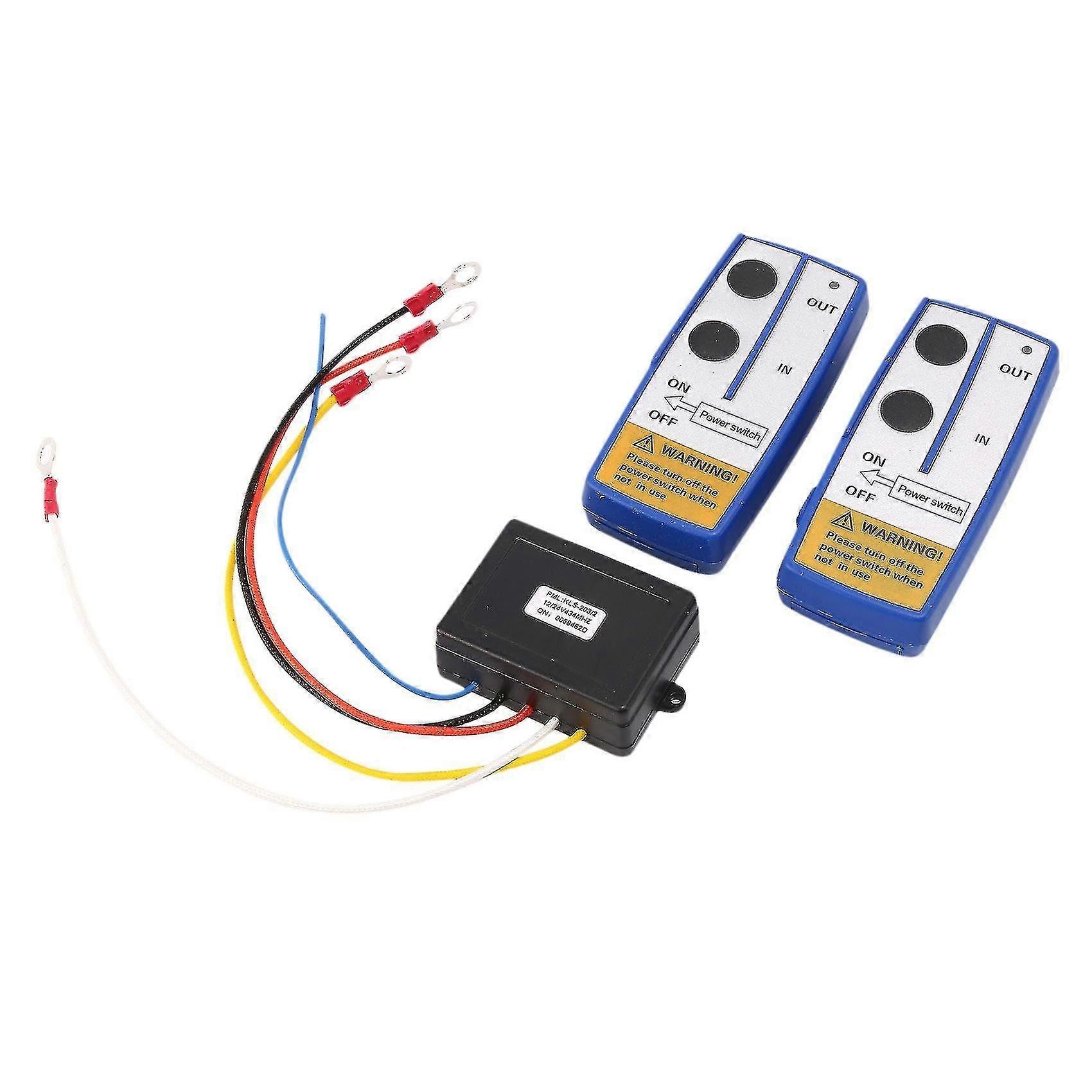Wireless Winch Remote Control with Dual Handsets for ATV SUV 12V Recovery Switch