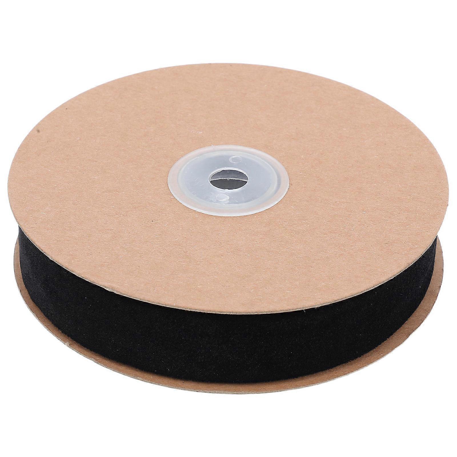 Flocking Ribbon Non Elastic Decorative Strap for Crafts, Wrapping, Clothing & Home Accessories – Black Band for DIY and Shop Use