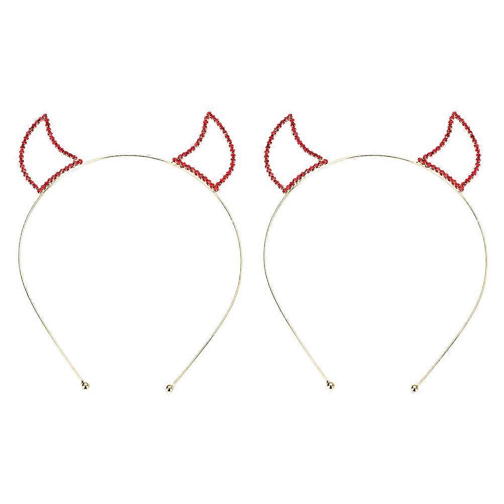 a refined and engaging product description based on the title you provided:

 

**2pcs Rhinestone Horn Headbands – Lightweight Cat Ear Hoops for