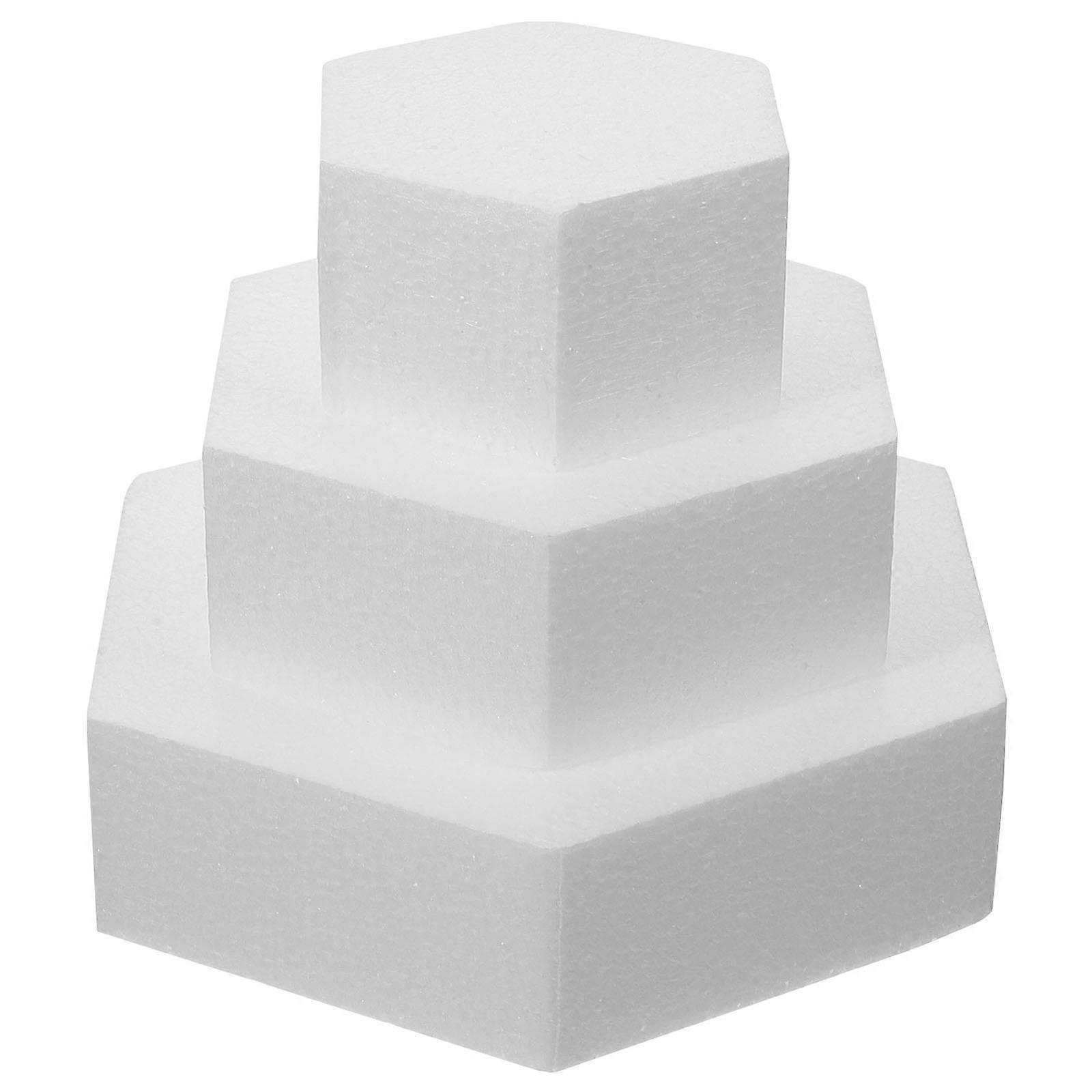 3pcs Hexagon Cake Dummies for Birthdays, Anniversaries & Holidays – Lightweight & Reliable Cake Decorating Practice Tools for Faux Cake Displays
