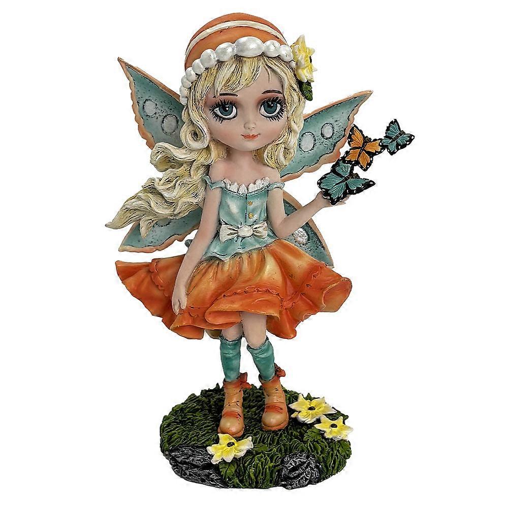 Summer Fae Fairy Figurine With Butterflies And Flowers