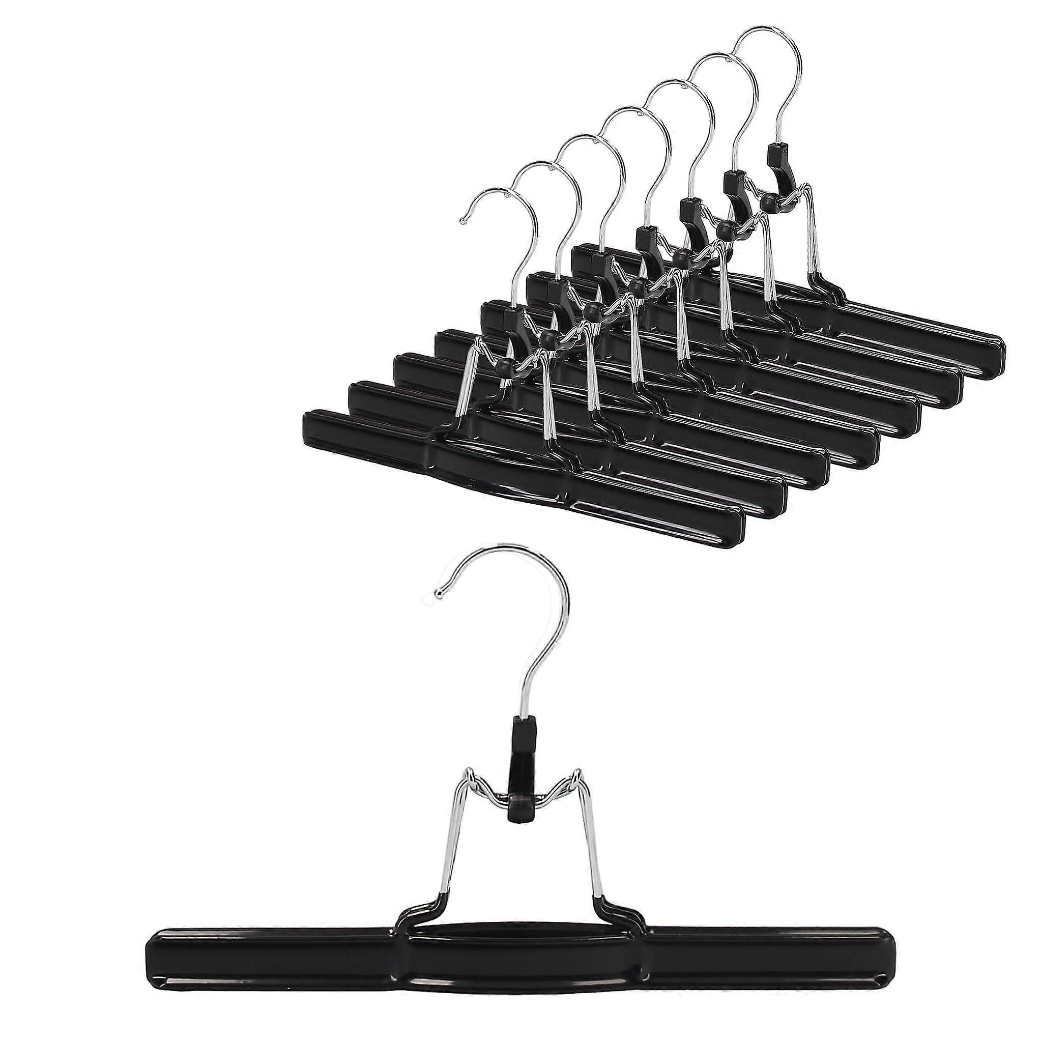 8 x Trouser Hangers Black Trouser Hangers Made of Metal Hanger for Trousers NonSlip with Rotating Hook