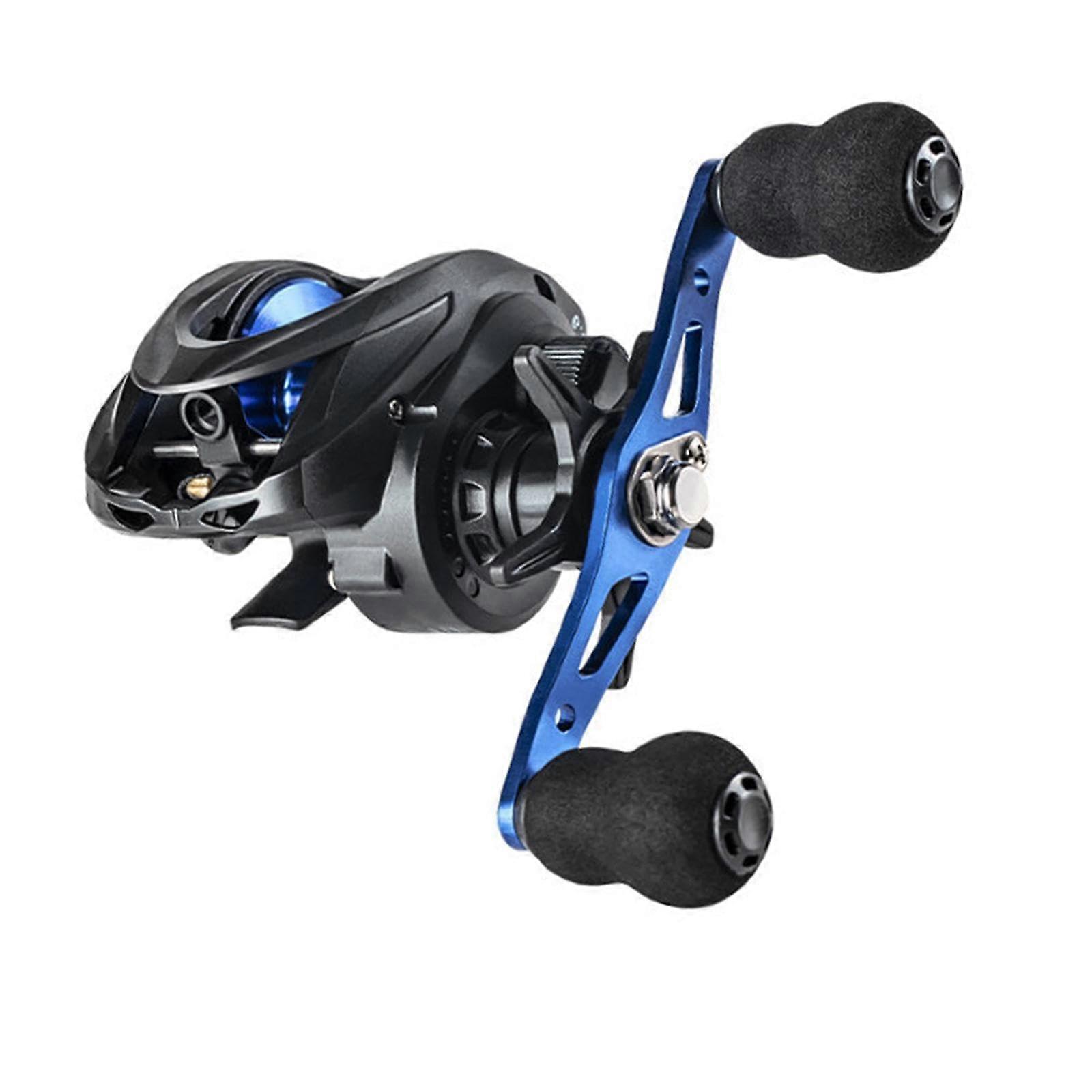 Ultralight 8kg metal baitcasting reel 6.3:1 for saltwater fishing. Left.