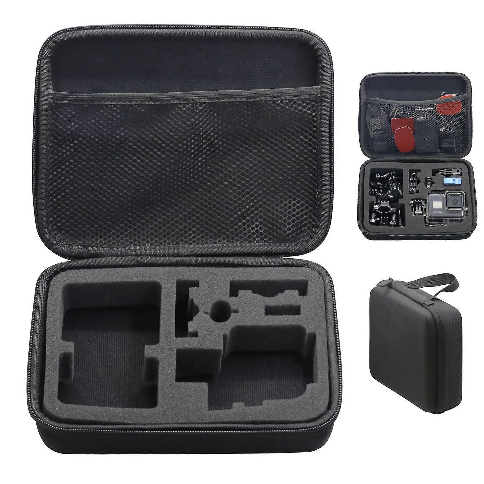 Camera Accessory Bag for Action Camera, Portable Protective Case for GoPro Hero 10 9 8 7 6 5 4 3 2, Black, Durable Design