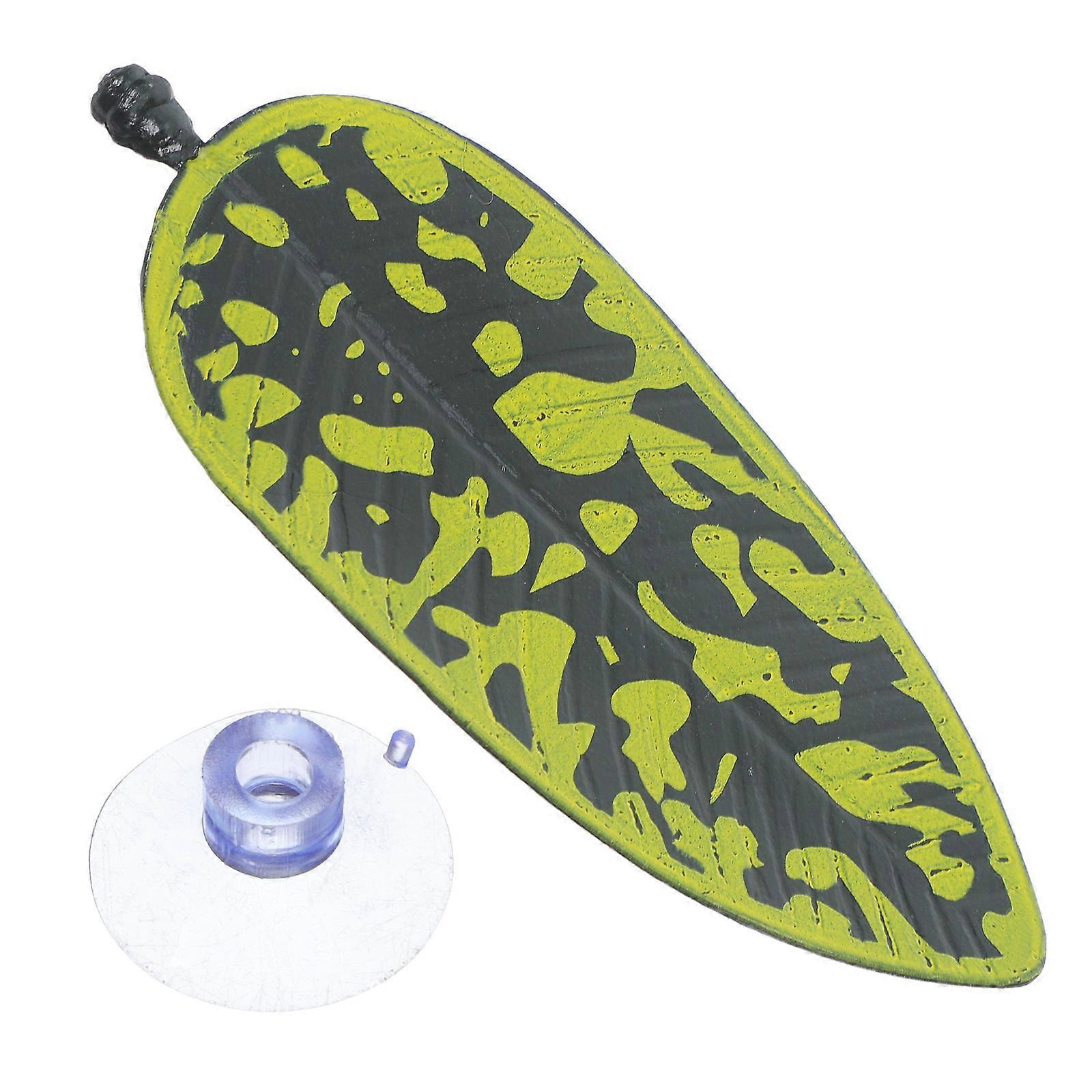 Fish Rest Bed Pads Artificial Plant Leaf Hammock For Aquarium Owners Olive Green PVC 10.70X4.30X0.10CM 1Pack