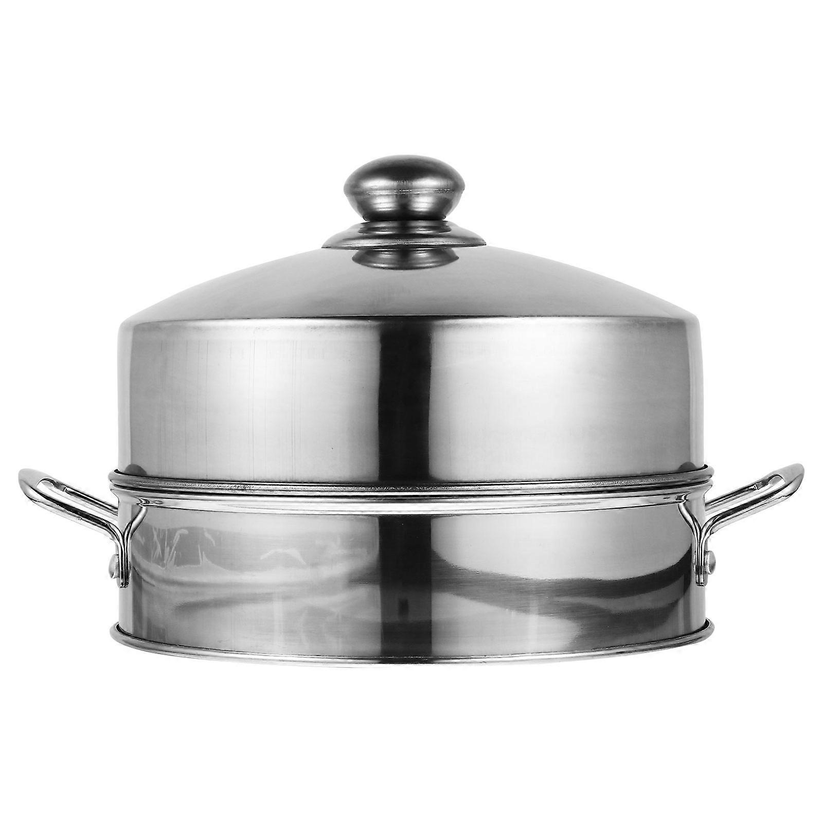 Dumplings Steamer Steamer Baskets Cooking Housewarming 24x24x26cm Silver Rustproof 1 Set