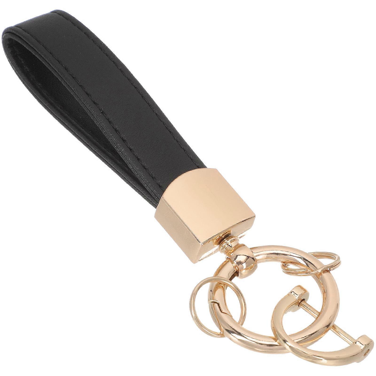 Motorcycle Keyring Men Car Key Home Key Office Key Quick Release D-Ring with Screw Cap Golden 13.5x3.5cm 1Pack