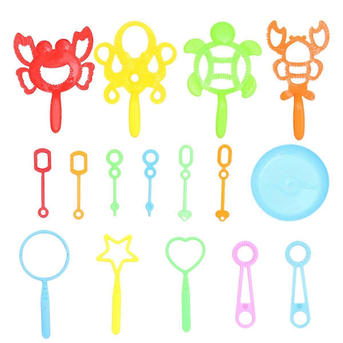 16 Pcs in 1 Set Cartoon Crab Bubble Show Toy Plastic Bubble Blowing Bar Multi-size Bubble Making Toy Lovely Handheld Bubble Sticks Bubbling Tube Toy w