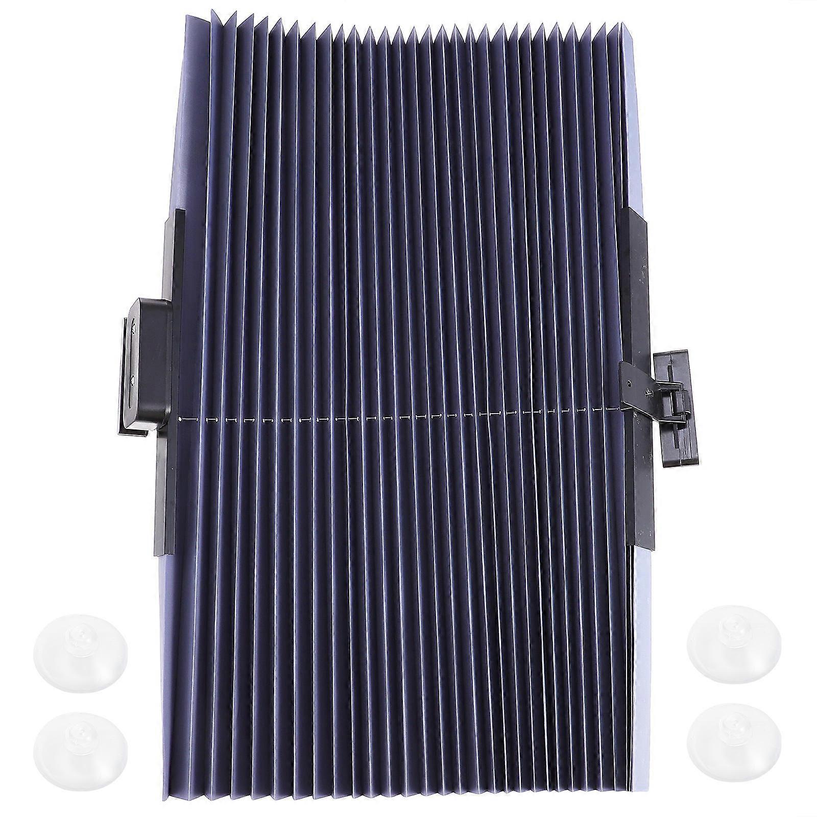 Black Shade Foldable Telescope Aluminum Foil for Car Use Blocks UV Rays and Sunlight 1Pc