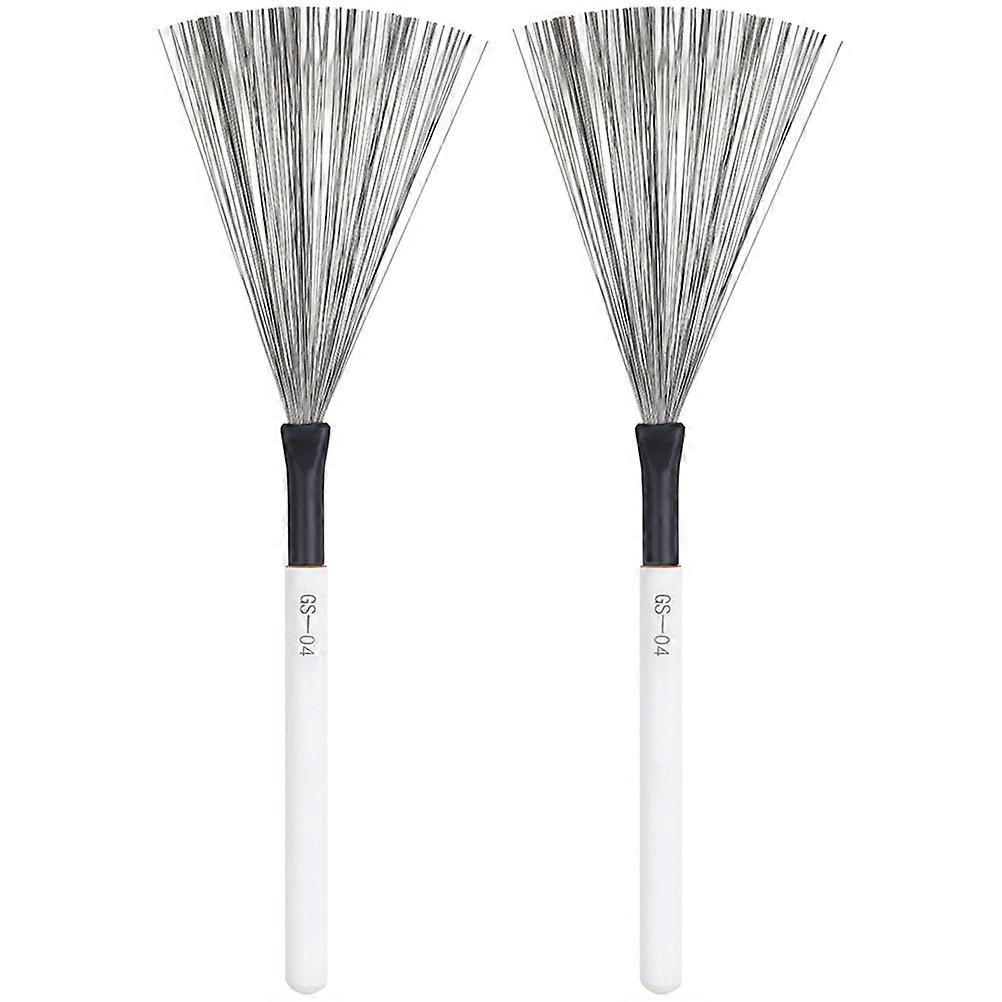 Drumbrushes Wire Brush Drum Set Practice Sessions Drummer Compatible White Color 30x3x4cm 1 Pair