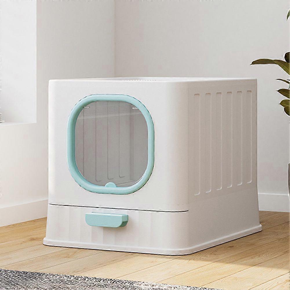 Enclosed Folding Cat Litter Box Toilet with Scoop