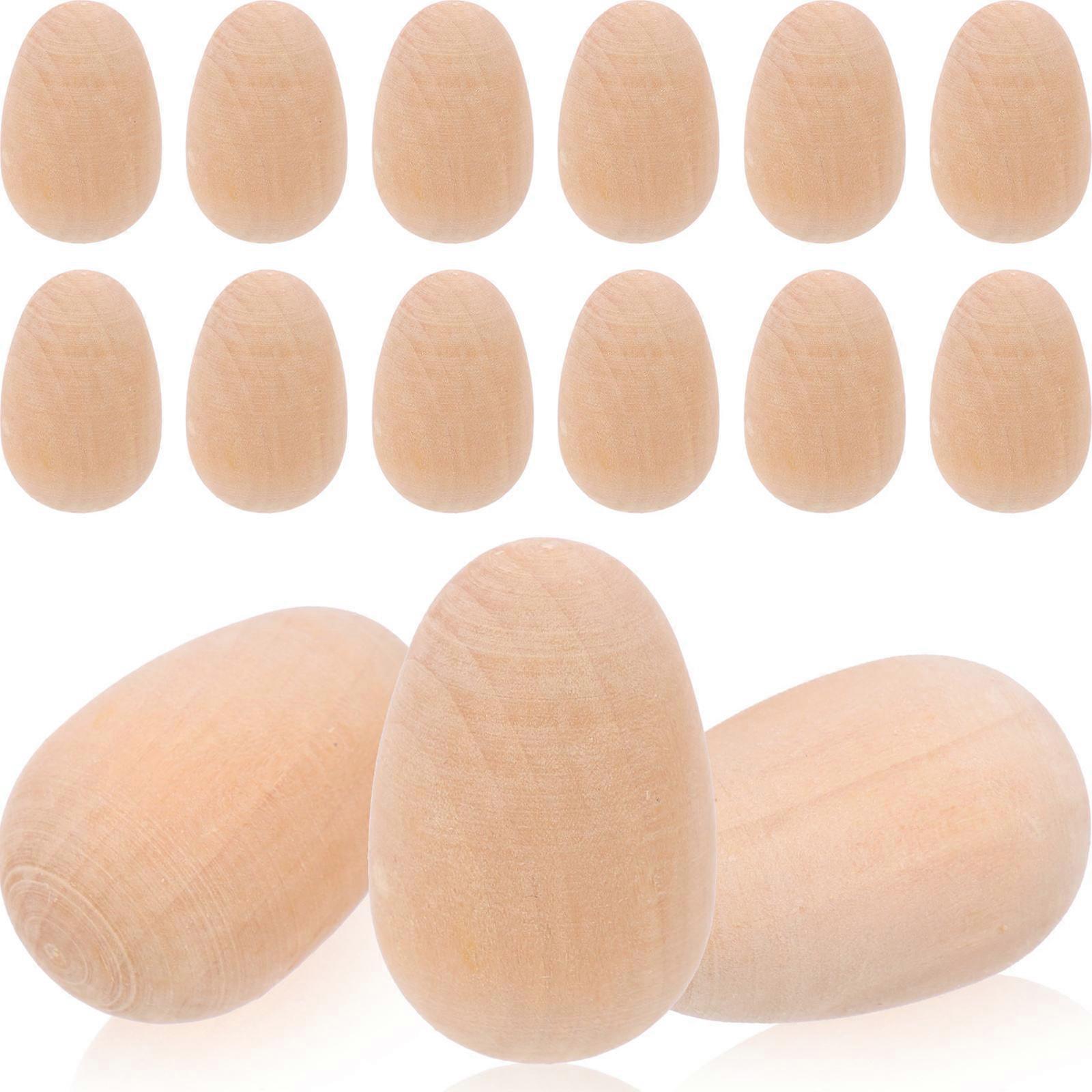 Kids Easter Crafts Wooden Diy Three-Dimensional Fake Eggs For DIY Projects 20Pcs