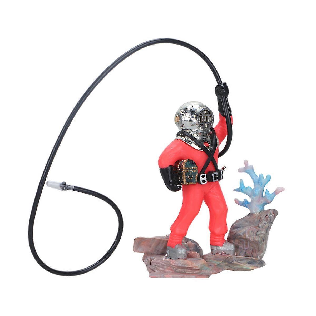 Diver Shape Aquarium Ornament For Fish Tank Decor Simple Design 3X3.5X1.2In Floating 1Pack