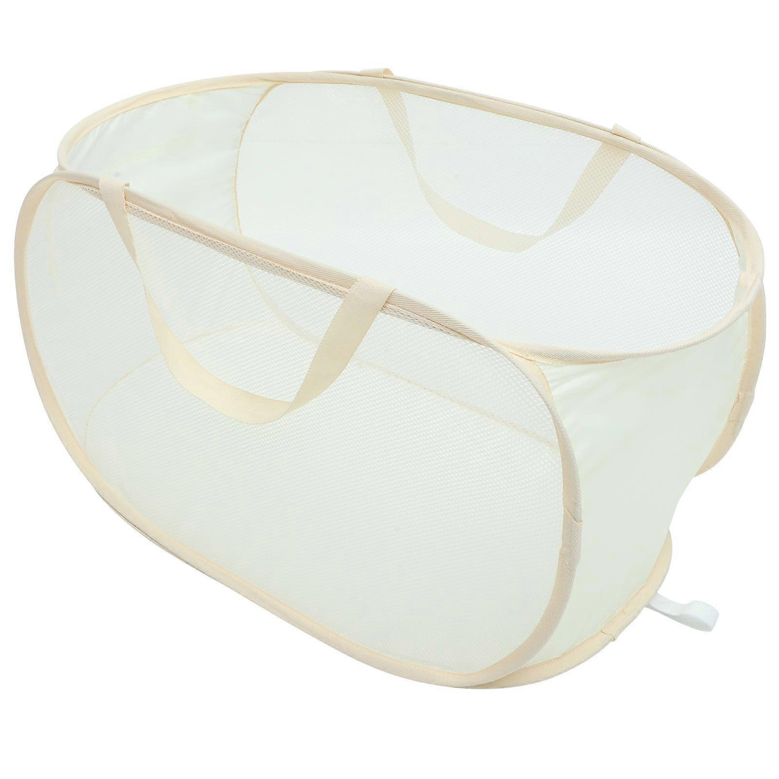 Foldable Basket for Laundry Large Mesh Laundry Hamper Hotels Use Rectangular Shape Steel Wire Material 1Set