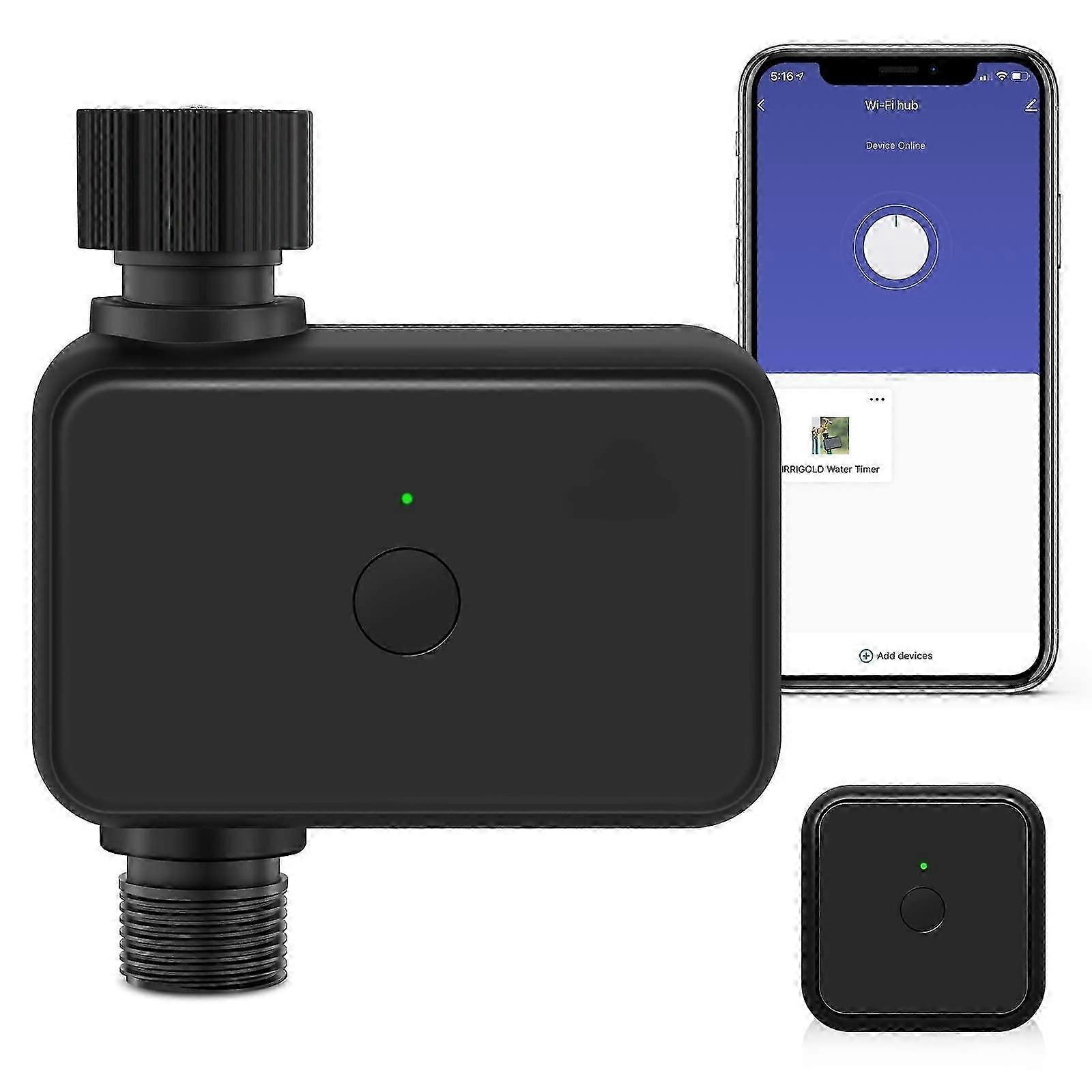Watering Timer, Smart Watering Timer with WiFi and Bluetooth App Control, Compatible with Alexa and