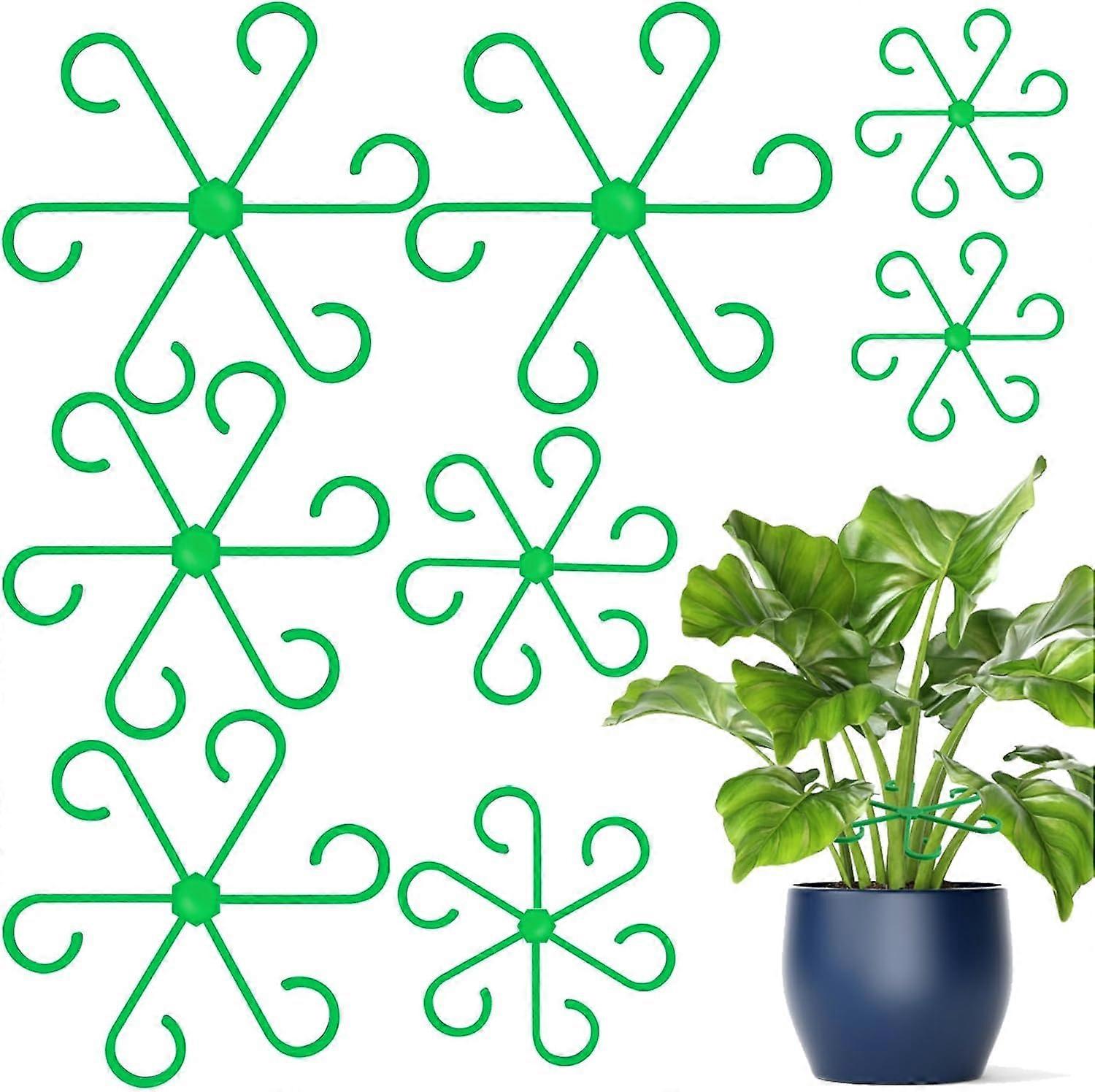 Plant Support Stakes for Indoor Climbing Plants, Reusable Plastic Trellis Poles with Hooks, Set of 8