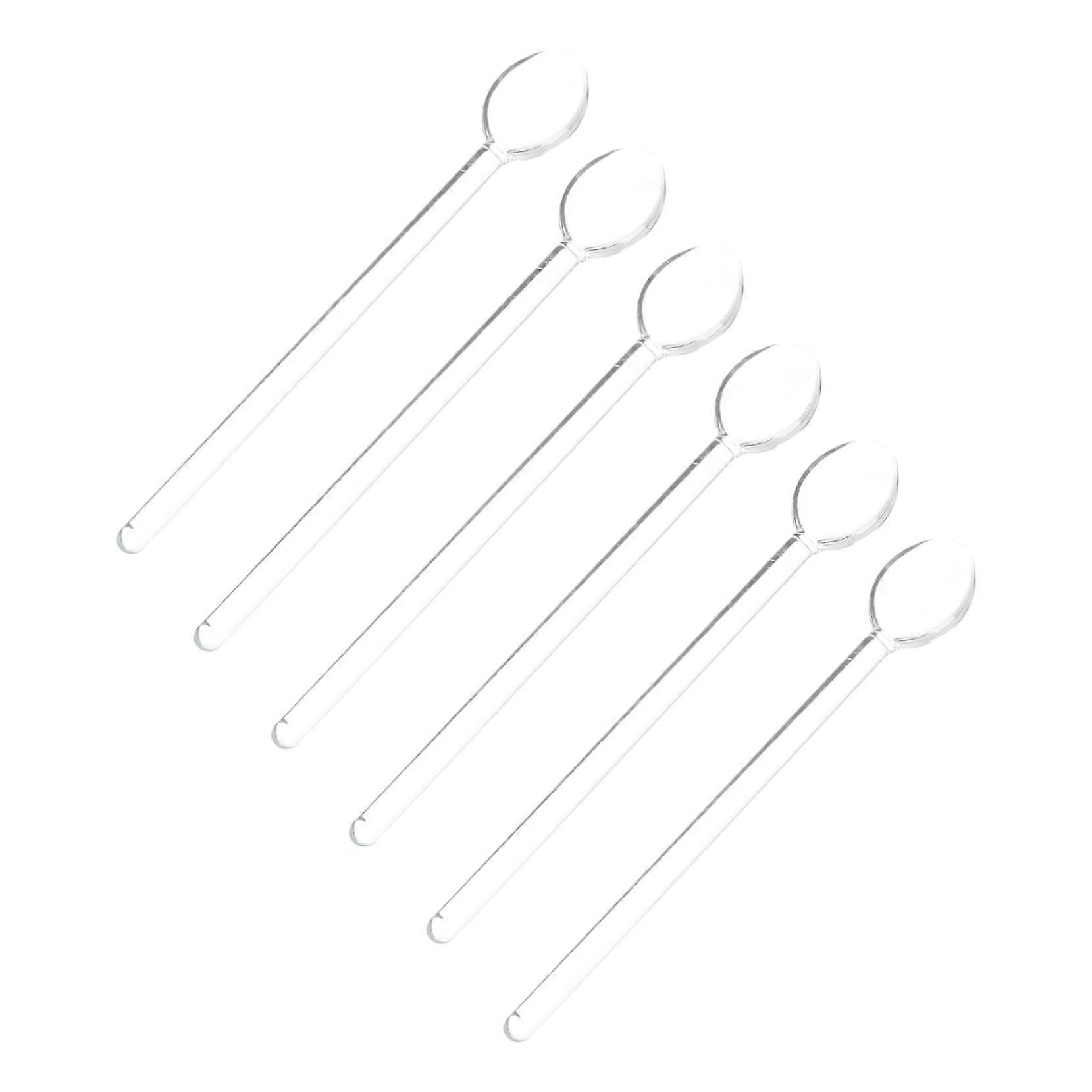 6 piece glass spoon set – heatresistant teaspoons and coffee spoons for home bar and parties