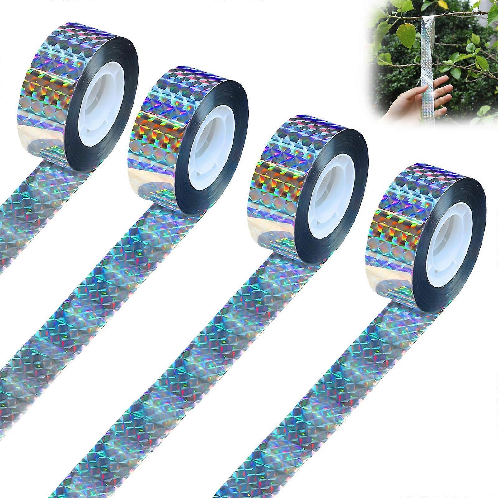 4 Rolls 80m x 2.5cm Bird Repellent Tape for Garden Plant Fruit