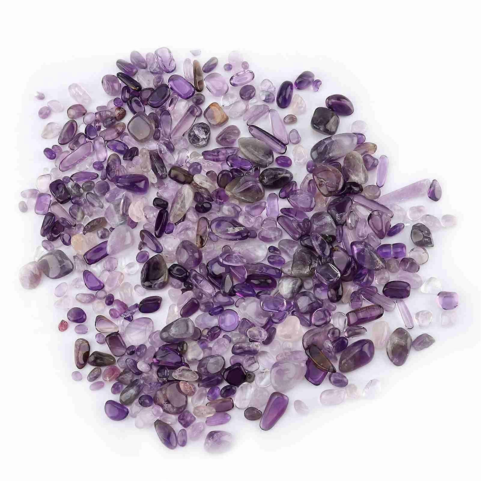 Éclats de pierre roulés, morceaux de cristal de quartz naturel concassés (violet)