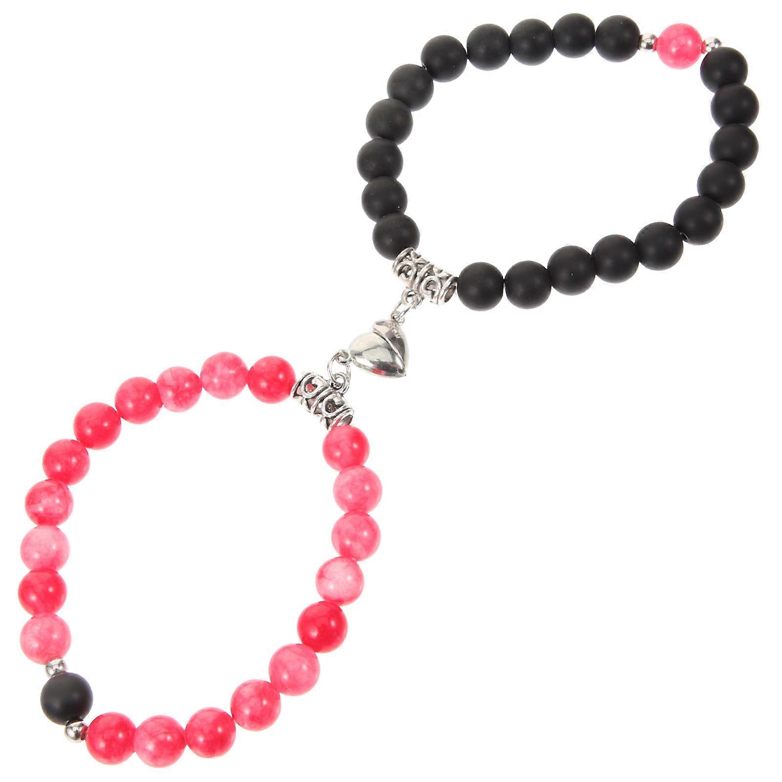 Couples Bracelets Beaded Bracelets Anniversaries Matte White Turquoise 1 Pair