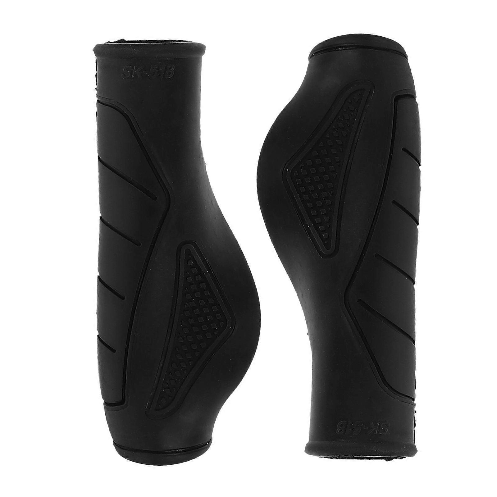 Cycle Handlebar Grips Anti-Skid Ergonomic Bike Grips Black For Long Time Riding 2Pcs
