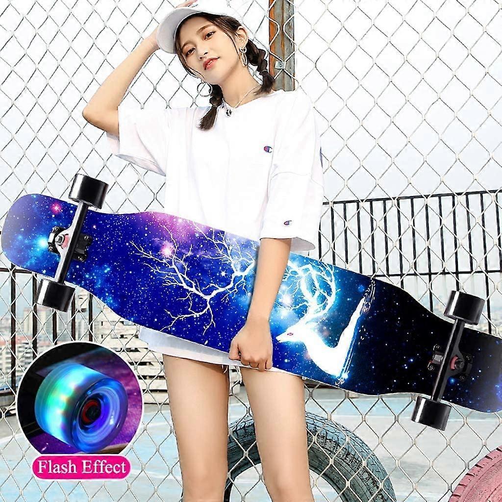 Pro Skateboards for Beginners, 43 x 8 Complete 8 Layer Maple Longboard (Colour: C)