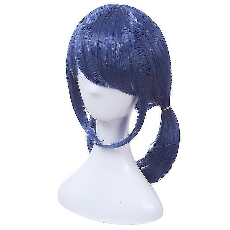 Halloween Bleu Foncé Double Queue De Cheval Perruque Cosplay Résistant à la chaleur Synthétique