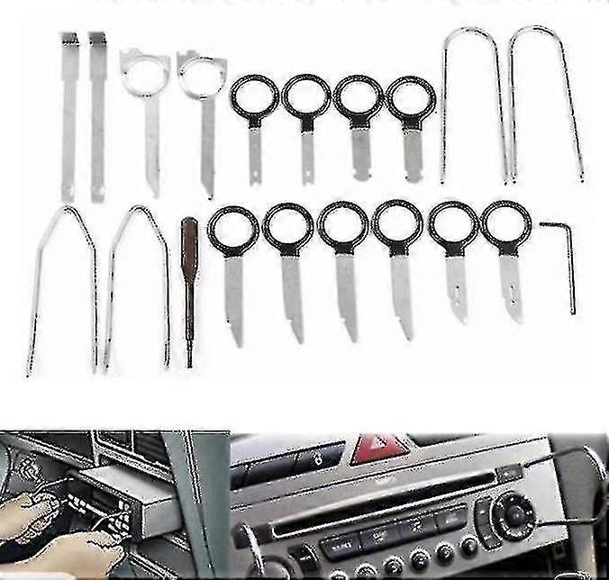 20pcs Car Radio Audio Stereo CD Player Removal Key Tool Kit Set