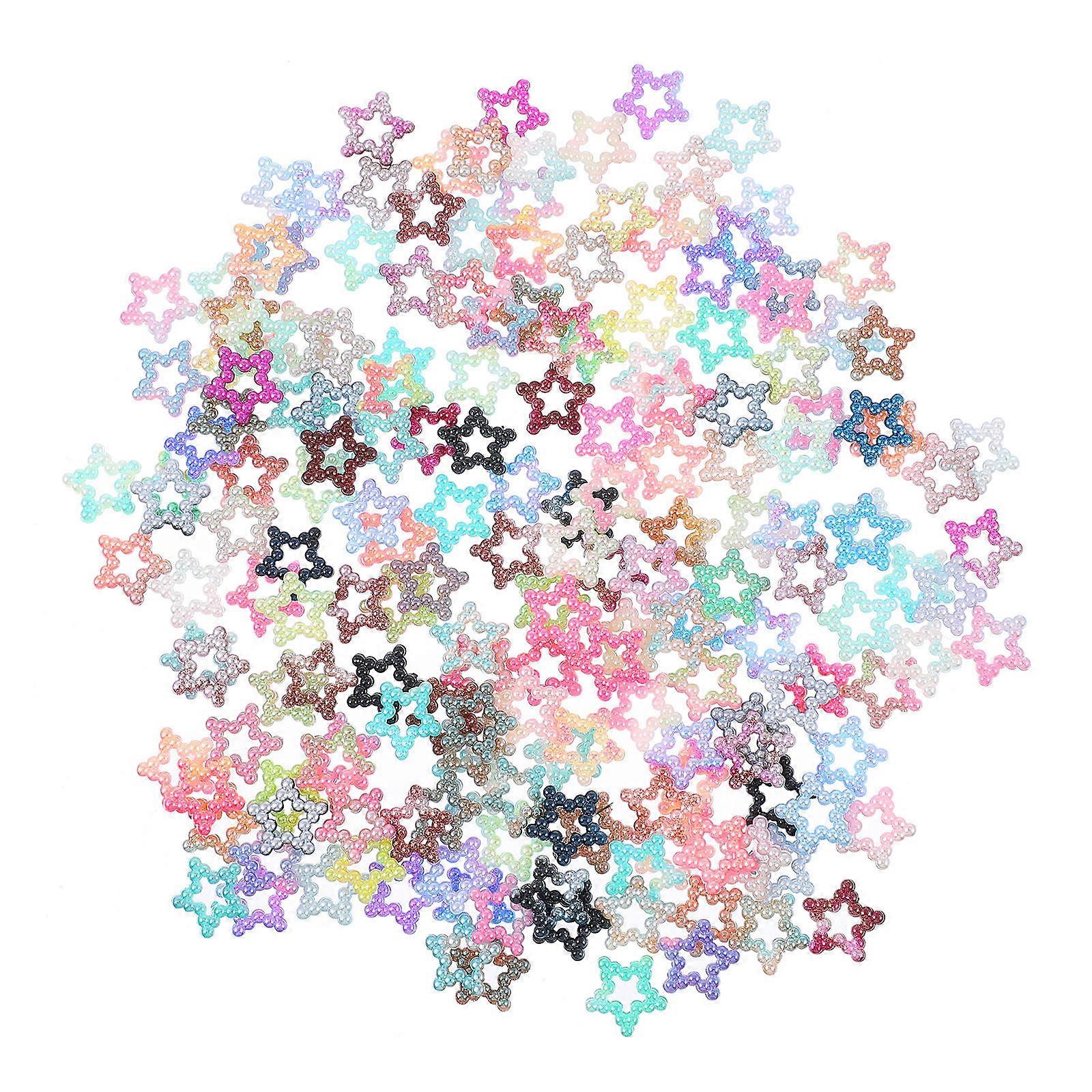 200pcs Craft Imitation Pearls Resin Beads Charms for DIY Use Assorted Color