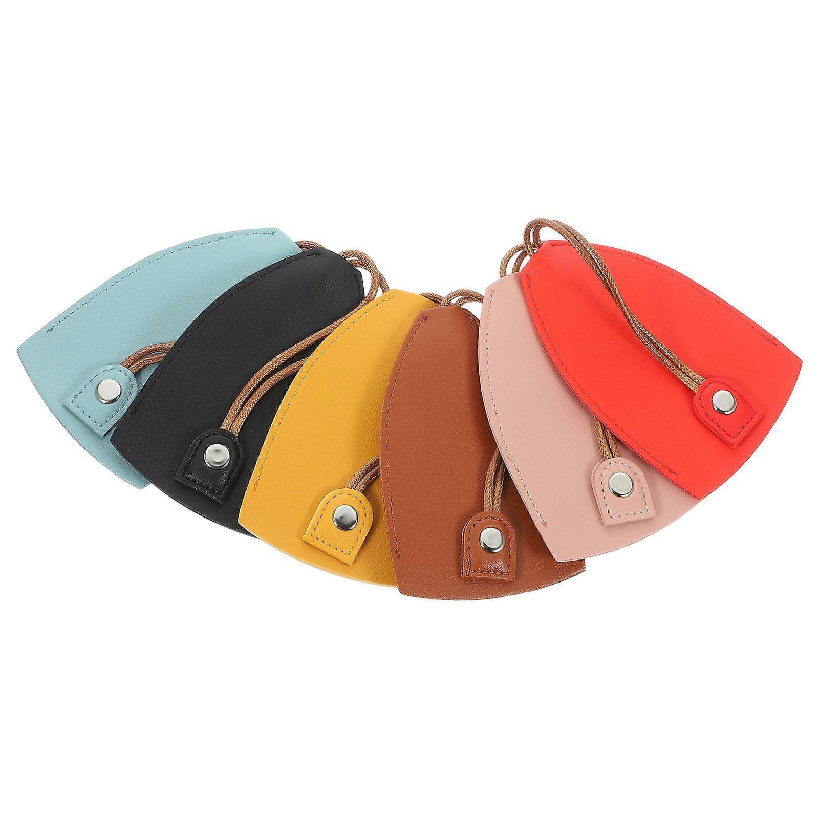 Pull Out Keys Case Compact Size Simple Design Brown 6Pcs