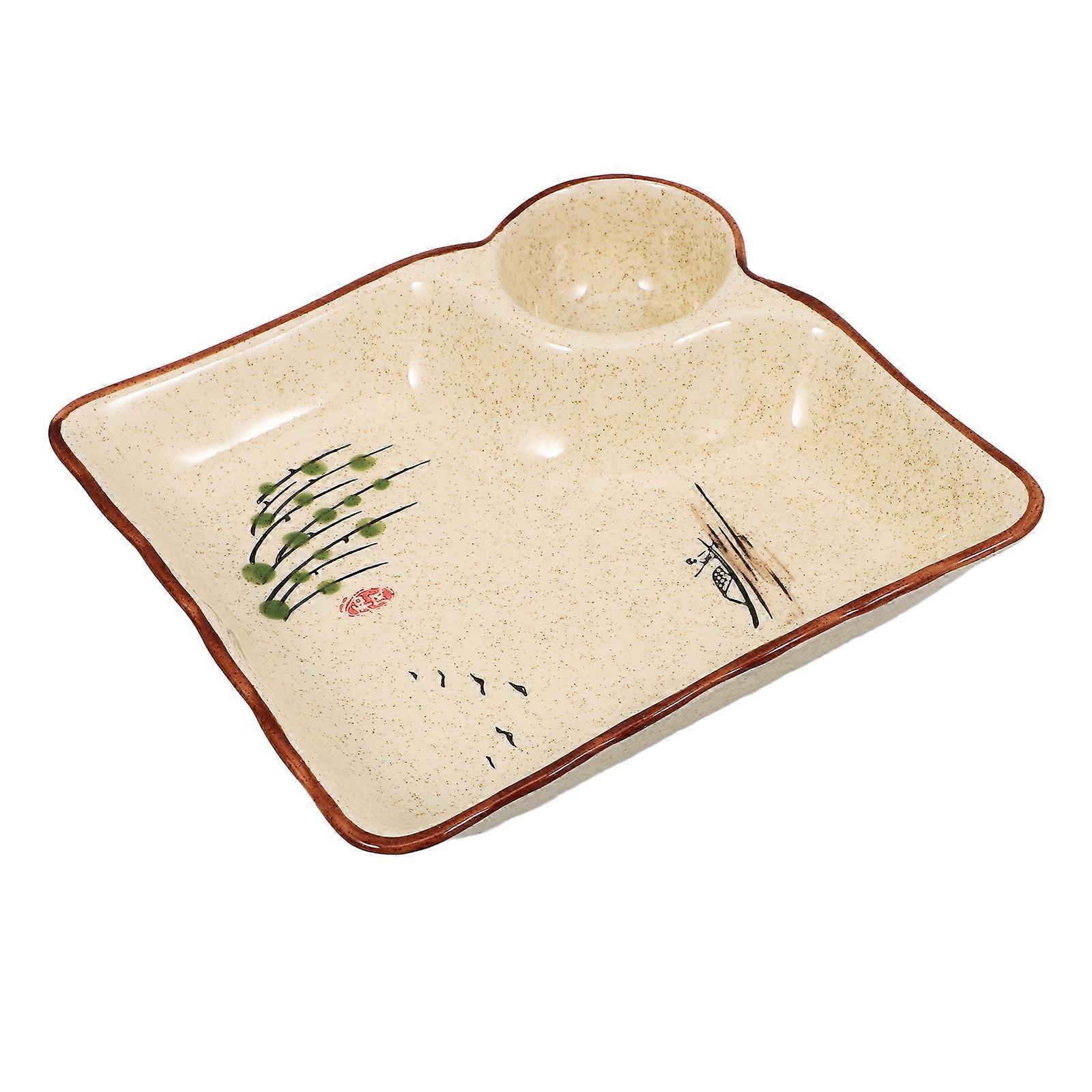 Serving Dishes For Entertaining Ceramic With Sauce Dish For Household Use 19.00X17.20X4.00CM 1Pack