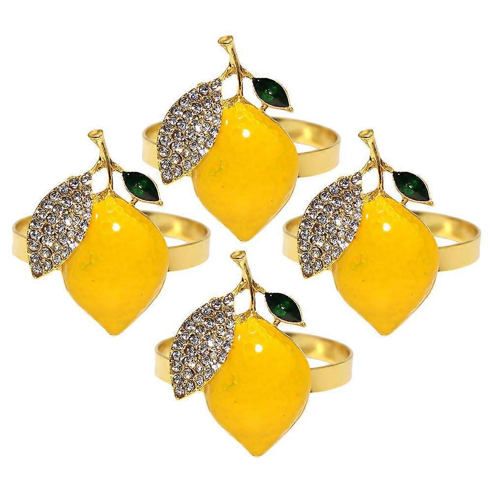 Lemon Napkin Holders Summer Table Decor For Special Occasions 4Pcs Fruity Charm