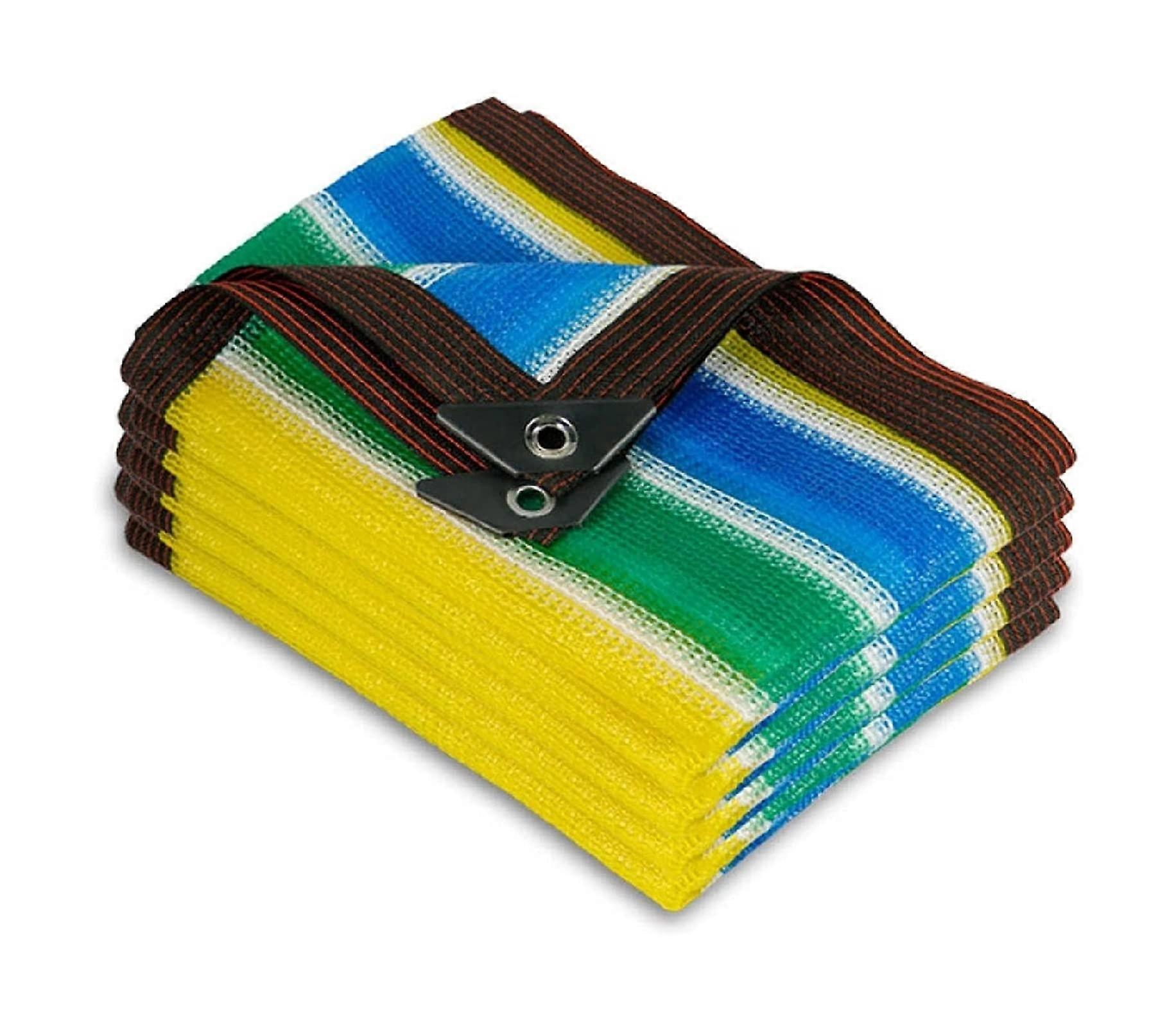 Colorful sunshade tarp for garden, 5x11m, UVresistant with eyelets