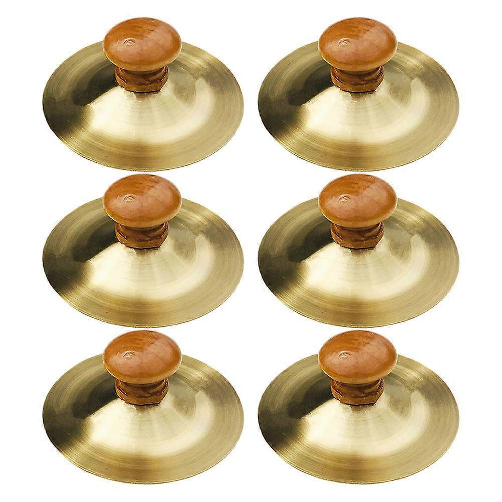 Finger Cymbals Mini Marching Cymbals Hand Gong Cymbals Musical Instrument Family Entertainment .00X7.00X3.00CM 6Pcs