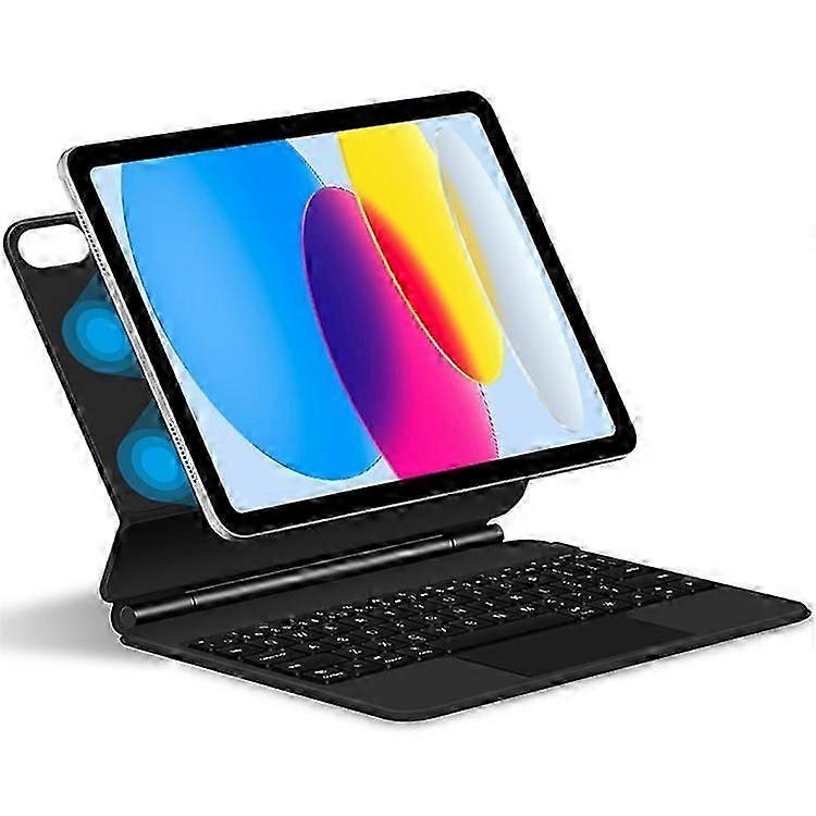 Compatible For iPad 10.9 (2022) Magnetic Floating Bluetooth Keyboard + Leather Tablet Case