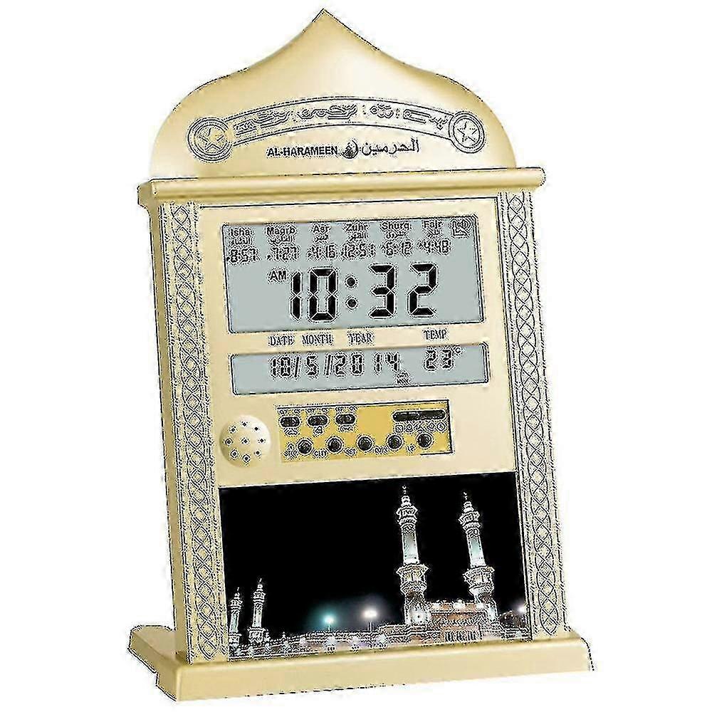 2024 Automatic Azan Wall Prayer Clock with Perpetual Calendar for Islamic Use