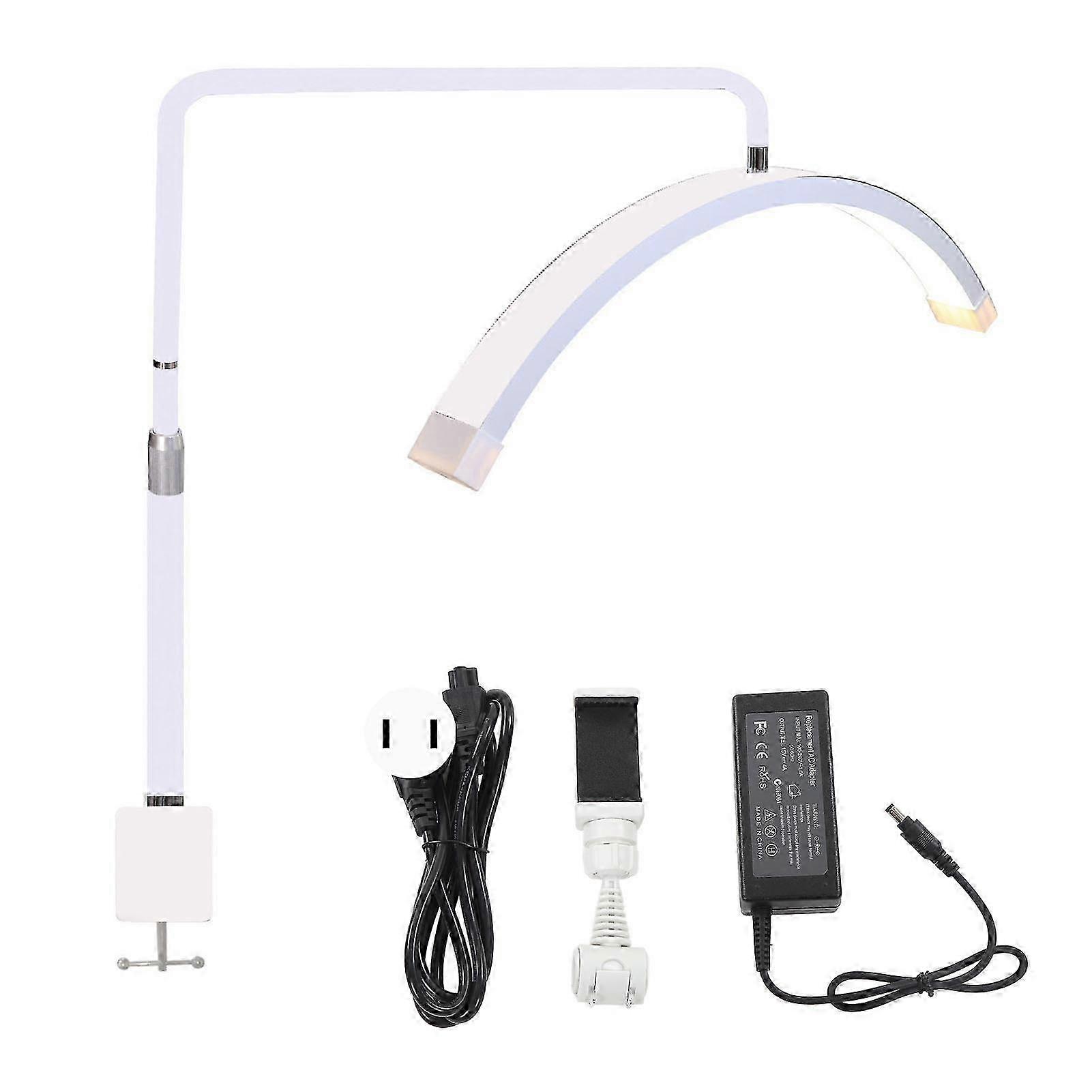 Adjustable Height LED Eyelash Lights 35W Half Moon Lamp with Touch Control 5600K Color Temperature 1700lm Desk Beauty Lamp