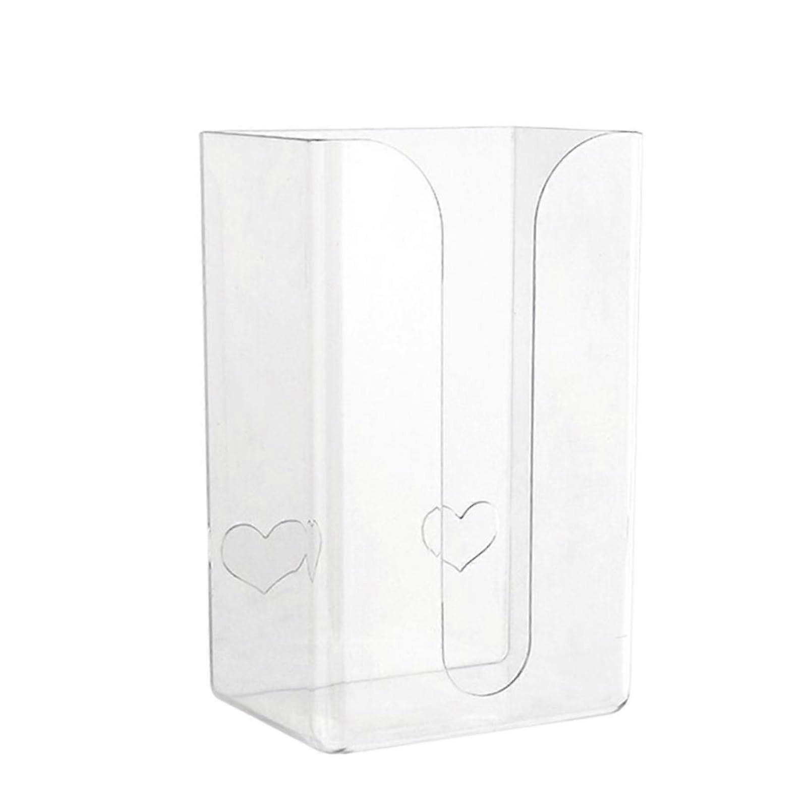 Wallmounted tissue box, rectangular dispenser holder without nails, for bathroom and kitchen (Transparent)