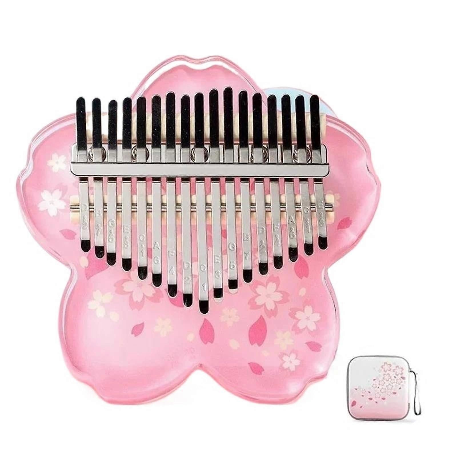 Kalimba Professional 17 Keys Thumb Piano, Beautiful Transparent Acrylic Beginner Keyboard Mini Instrument Finger Piano (Style 2)