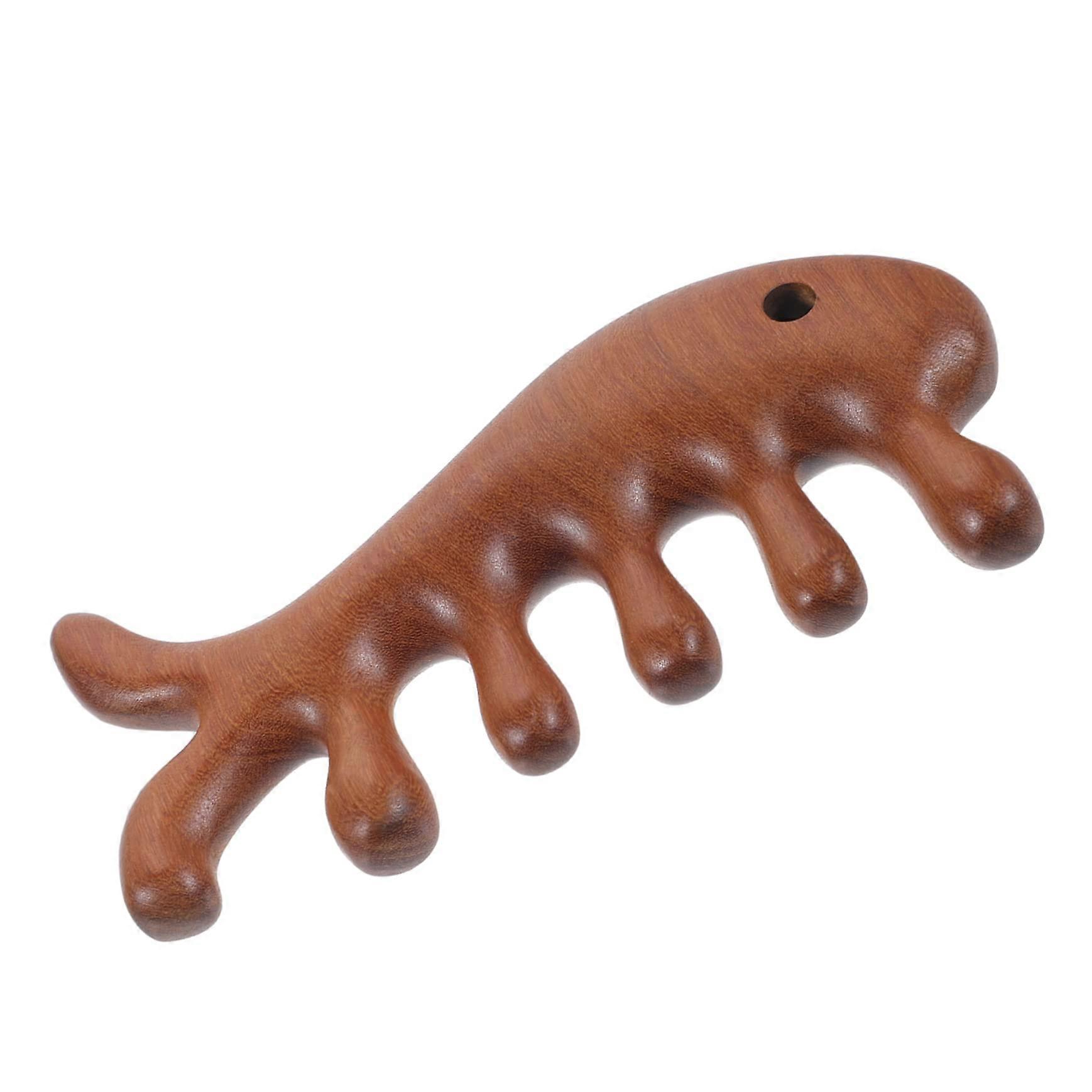 Wooden Wide-Tooth Hair Comb for Scalp Massage and Detangling, Handmade Durable Wood, Portable Design for All Hair Types