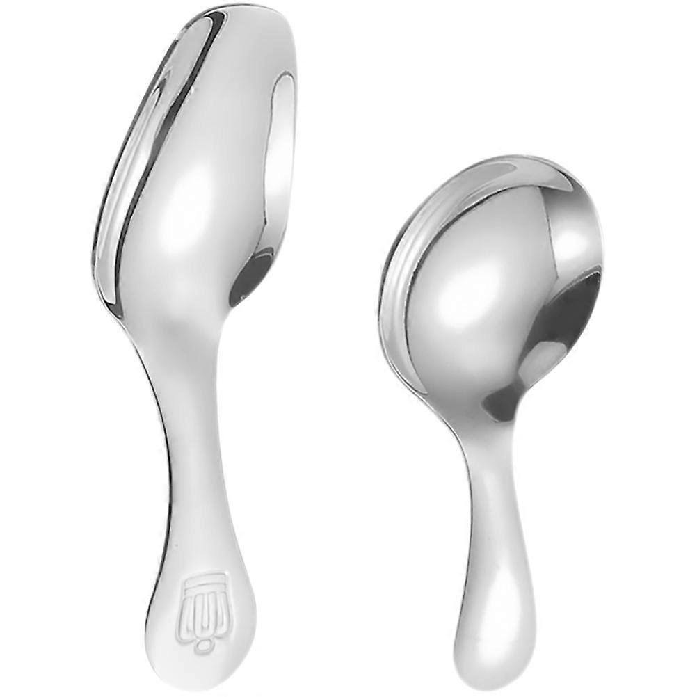 Ice Cream Spoon Dessert Spoon Travel Simple Structure Mini Size Multi-functional 2Pcs