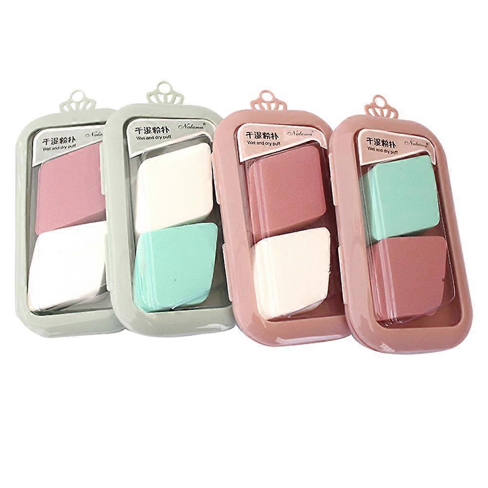 Wet and Dry Puff Foundation Application Professional Use 4.5x2cm Diamond Shape Sponge Assorted Color 8Pcs
