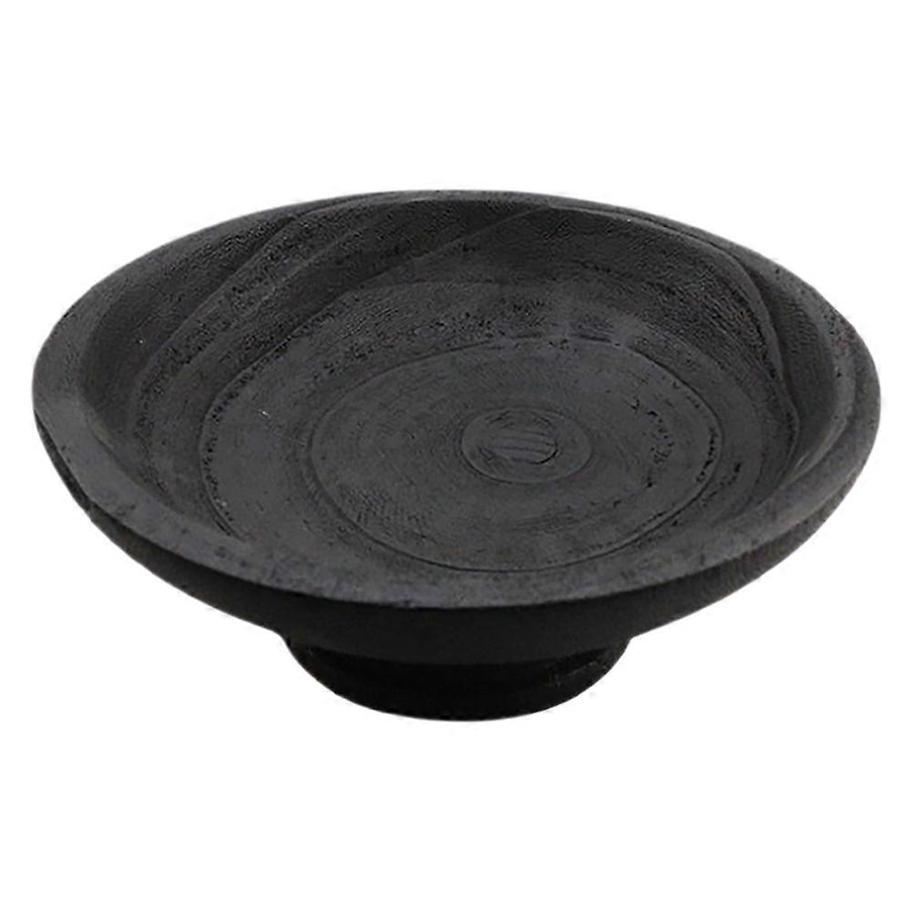 Fruit Storage Holder Wooden Tray Black Dining Table Centerpiece Multi-Functional Organizer 9.1×9.1×3.5in Snack Display 1Set