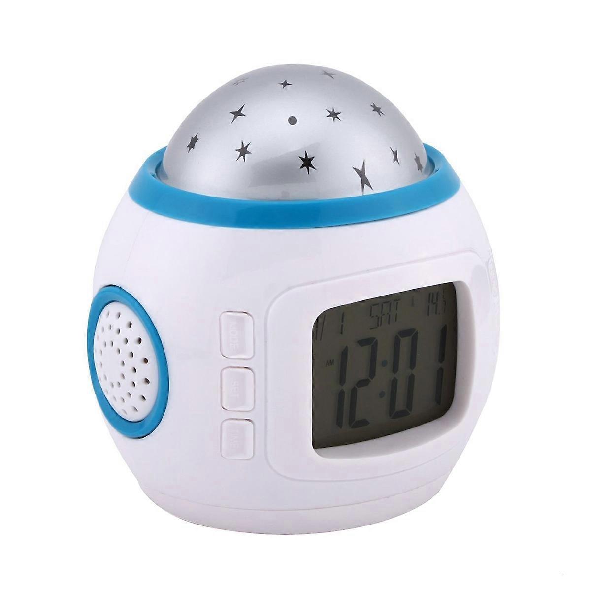 Alarm Clock Projector Children Room Star Night Light Projector Square Shape Plastic 1Pack