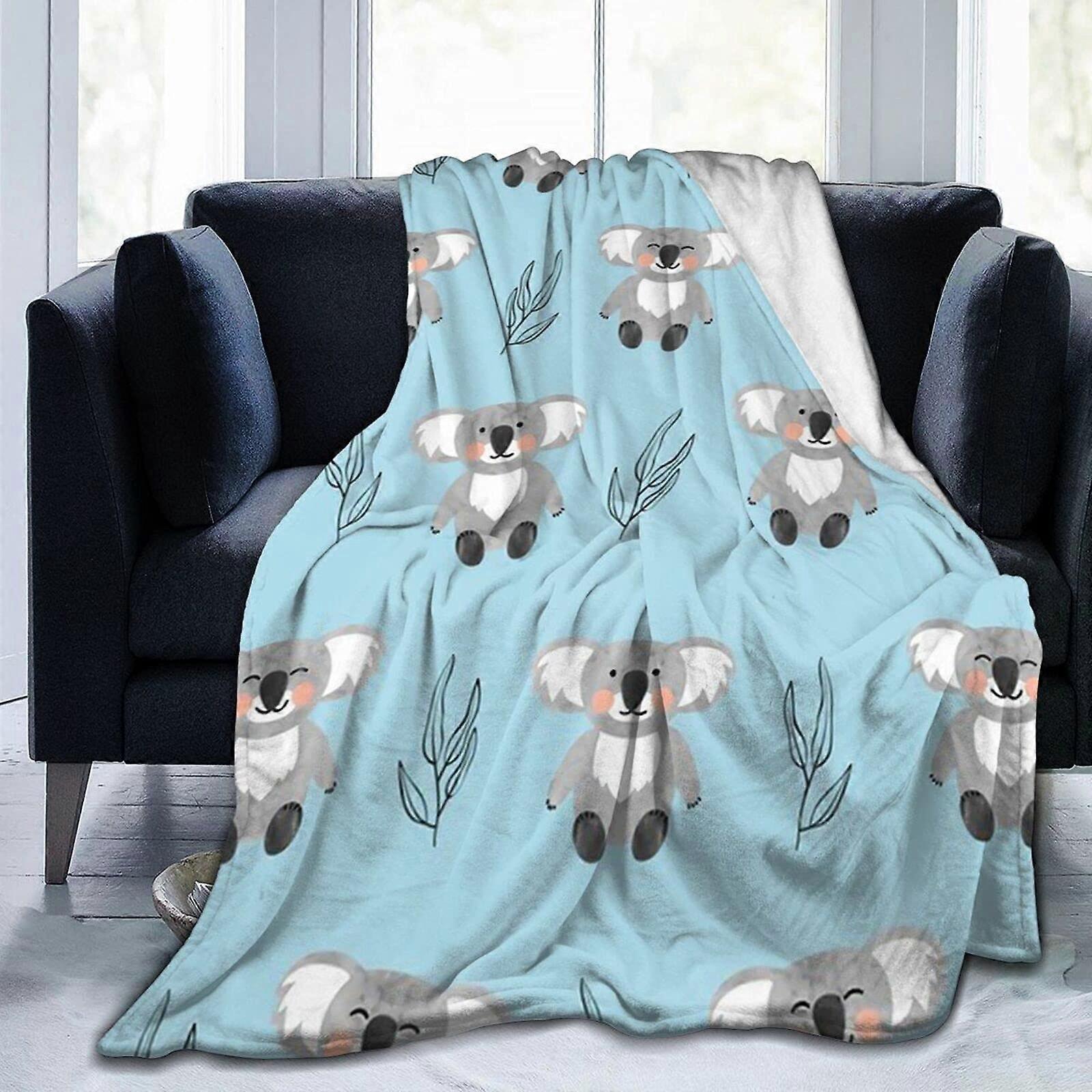 Cute Koala Bears Funny Animal Pattern Throw Blanket 60 x 80 Inch